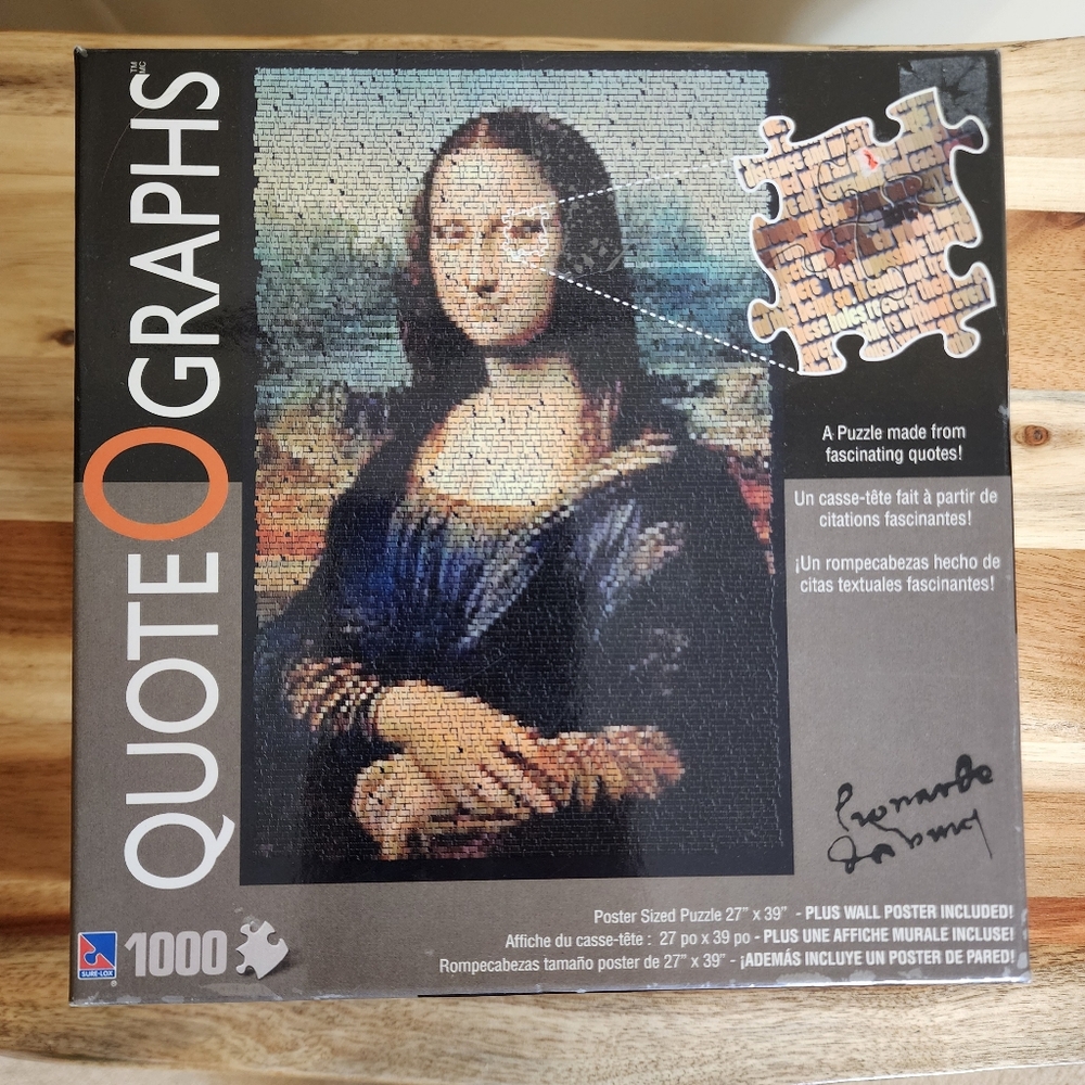 RARE Mona Lisa Quote Puzzle 1000 pcs by Lorenzo Scott